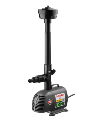 Насос фонтанный, ЗУБР ЗНФЧ-50-3.4, для чистой воды, напор 3,4 м, насадки: колокольчик, гейзер, каска в интернет гипермаркете «Планета Лета». Фото