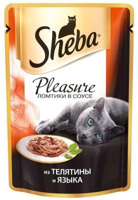 Корм Sheba Pleasure телят язык 75г в интернет гипермаркете «Планета Лета». Фото