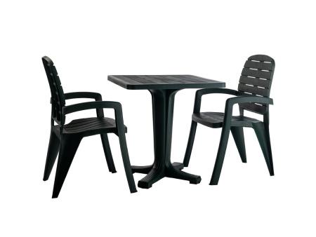 Стол квадратный пластик Прованс 70х70 1 ножка темно-зеленый 00-00000385 в интернет гипермаркете «Планета Лета». Фото