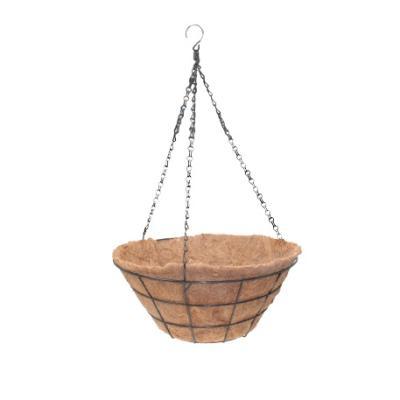 Корзина подвесная, с кокосовым вкладышем, трапеция 35 см, GG1-F014 в интернет гипермаркете «Планета Лета». Фото