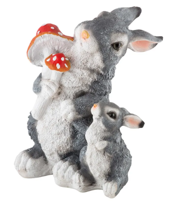 Фигура Зайцы с грибами H-27см., L-15 см., В-15 см ФП076 в интернет гипермаркете «Планета Лета». Фото