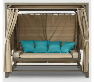 Диван подвесной Greenpatio Barcelona бежевый-голубой в интернет гипермаркете «Планета Лета». Фото