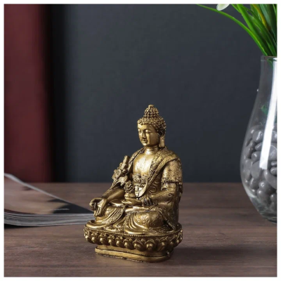 Фигура декор Будда на лотосе бронза 12х8х6,5 см 4559585 в интернет гипермаркете «Планета Лета». Фото