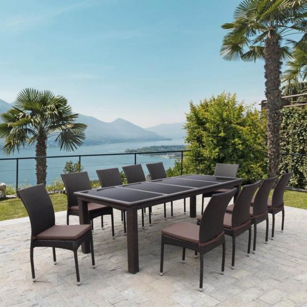 Комплект мебели 10 стульев + стол T438/Y380A-W53 Brown в интернет гипермаркете «Планета Лета». Фото