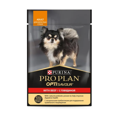 Корм ProPLAN OPTISAVOUR пауч для взрослых собак с курицей в соусе 85 гр в интернет гипермаркете «Планета Лета». Фото