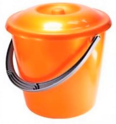 Ведро "Соло" 7л с крышкой перламутровое оранжевое С632КОРЖ в интернет гипермаркете «Планета Лета». Фото