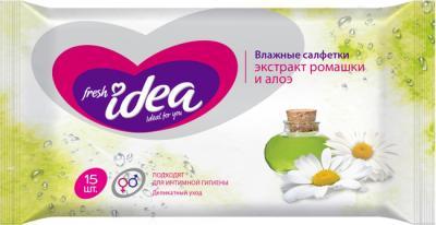 Салфетки влажные Фреш Идея ромашка алоэ 15 шт в интернет гипермаркете «Планета Лета». Фото
