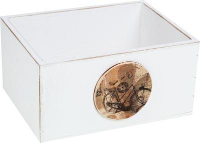 Кашпо Лоран (дерево) средний, белый 19х14,5х9 см в интернет гипермаркете «Планета Лета». Фото